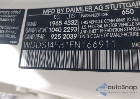 2015 Mercedes-Benz Cla 250 from USA, damaged, VIN WDDSJ4EB1FN166911
